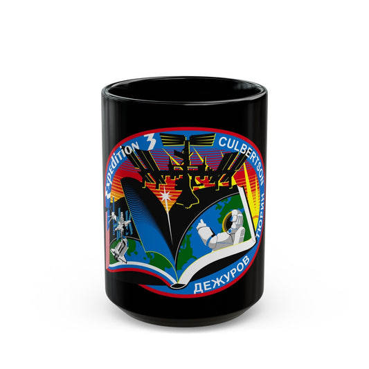 ISS Expedition 3 (NASA) Black Coffee Mug-15oz-The Sticker Space