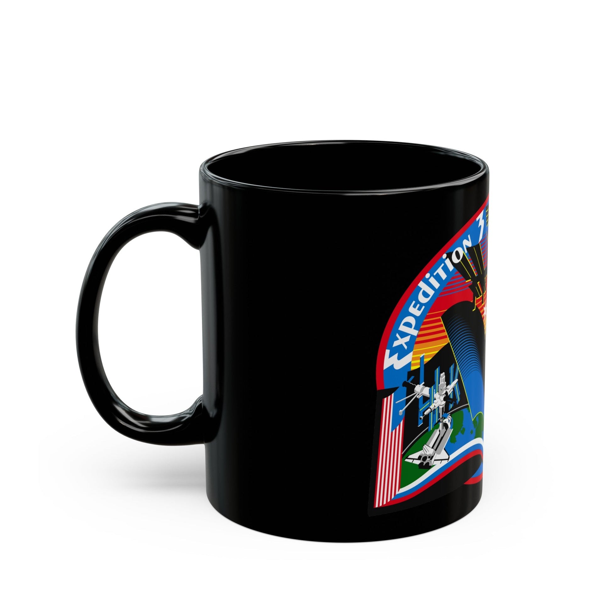 ISS Expedition 3 (NASA) Black Coffee Mug-The Sticker Space