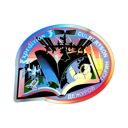 ISS Expedition 3 (NASA) Holographic STICKER Die-Cut Vinyl Decal-5 Inch-The Sticker Space