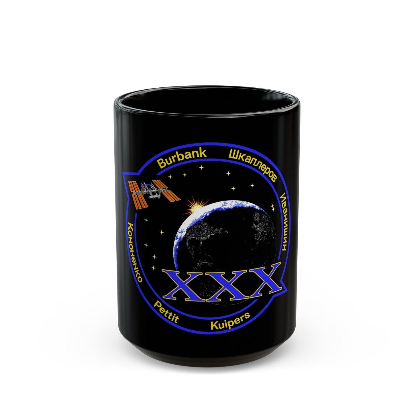 ISS Expedition 30 (NASA) Black Coffee Mug-15oz-The Sticker Space