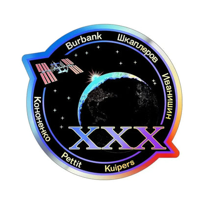 ISS Expedition 30 (NASA) Holographic STICKER Die-Cut Vinyl Decal 6 Inch Holographic - The Sticker Space