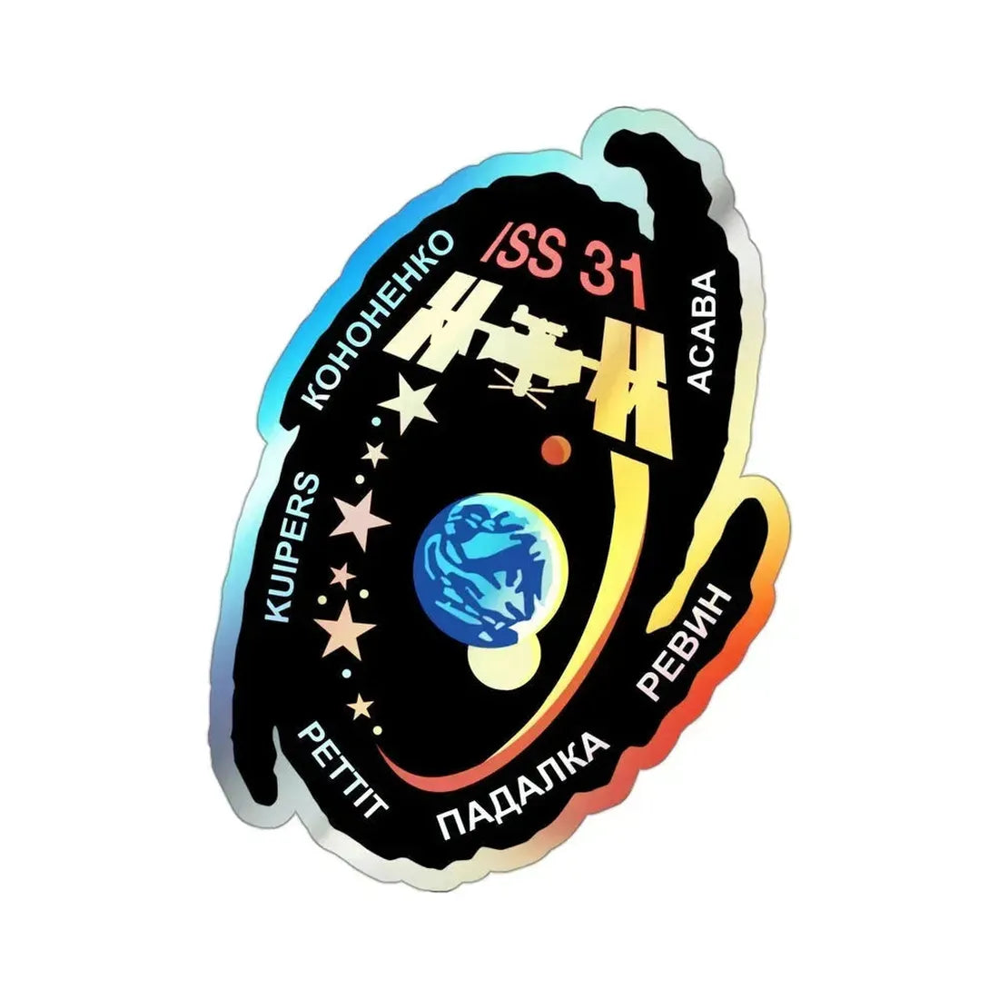 ISS Expedition 31 (NASA) Holographic STICKER Die-Cut Vinyl Decal 3 Inch Holographic - The Sticker Space