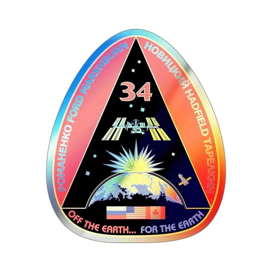 ISS Expedition 34 (NASA) Holographic STICKER Die-Cut Vinyl Decal - The Sticker Space