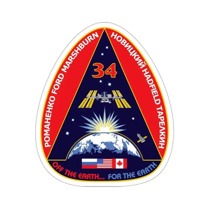 ISS Expedition 34 (NASA) STICKER Vinyl Die-Cut Decal 3 Inch - The Sticker Space