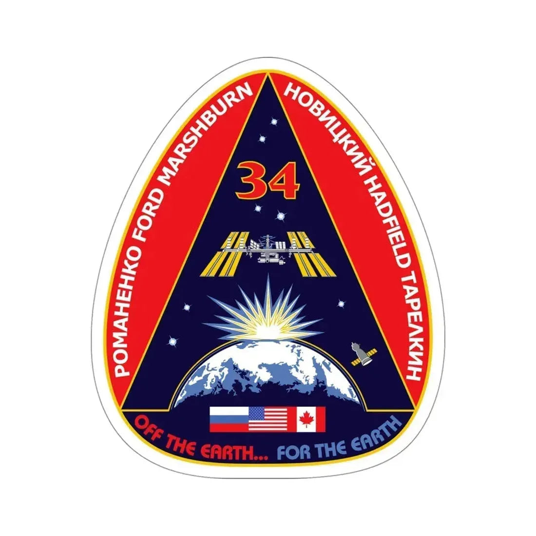 ISS Expedition 34 (NASA) STICKER Vinyl Die-Cut Decal 4 Inch - The Sticker Space