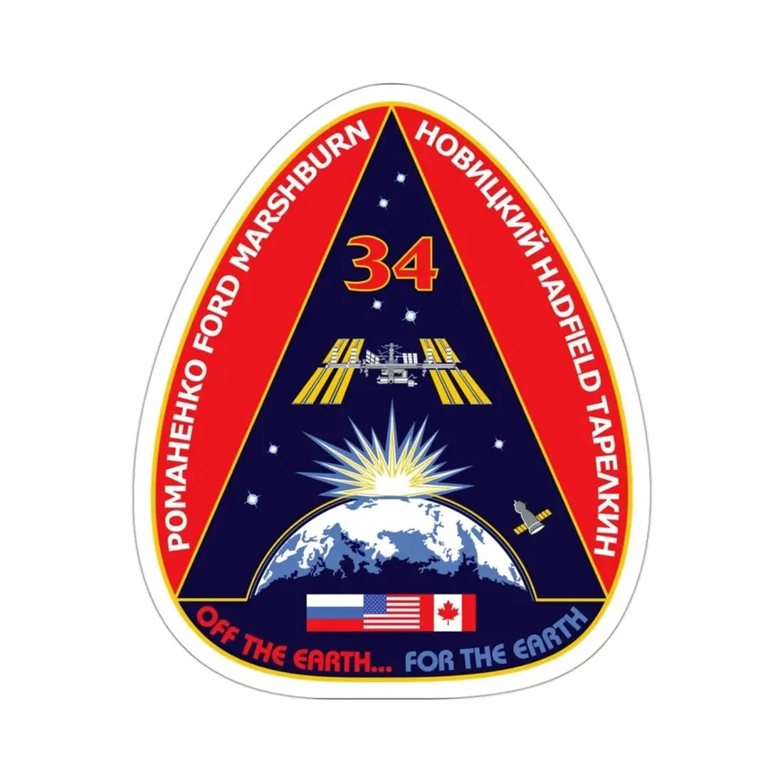 ISS Expedition 34 (NASA) STICKER Vinyl Die-Cut Decal - The Sticker Space