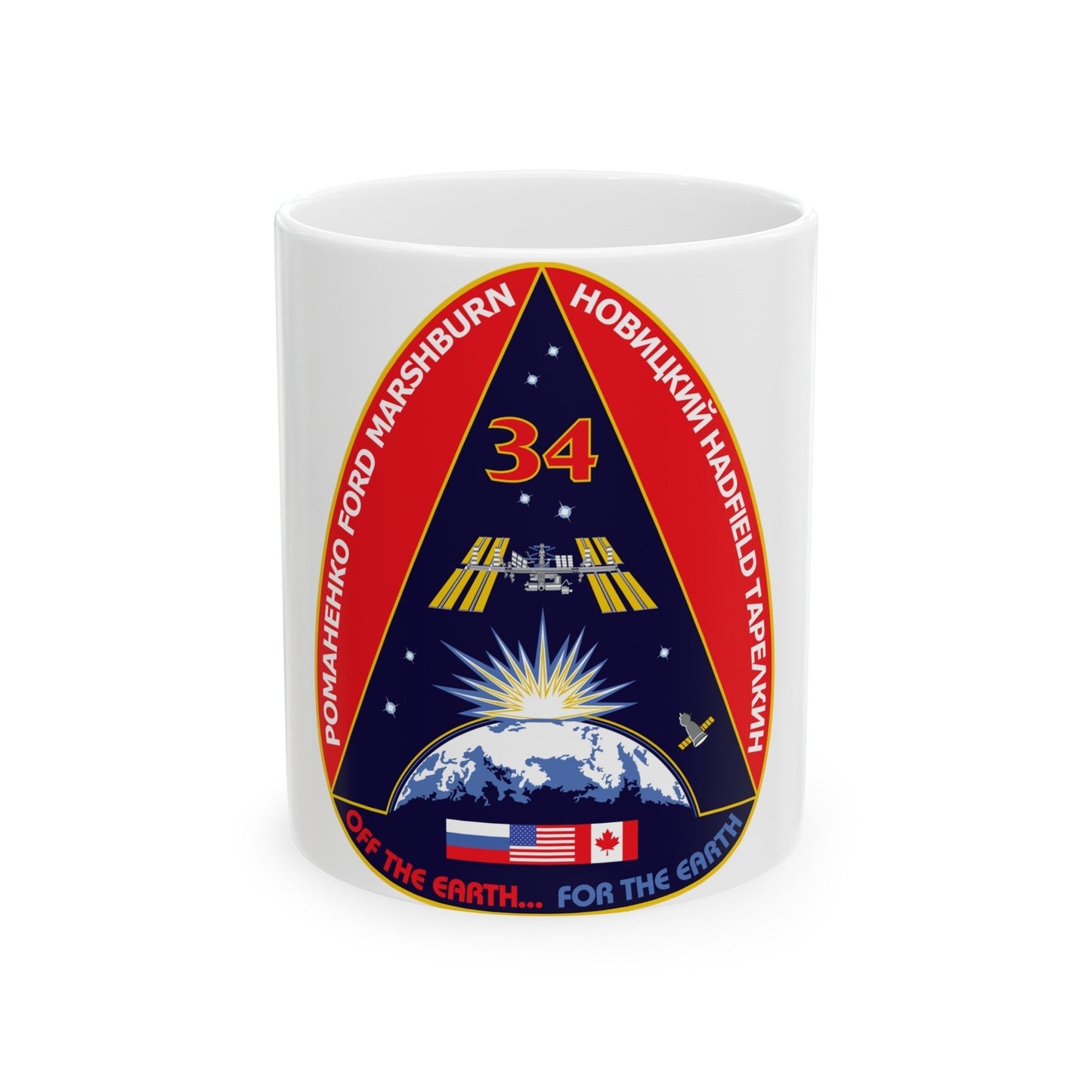 ISS Expedition 34 (NASA) White Coffee Mug-11oz-The Sticker Space