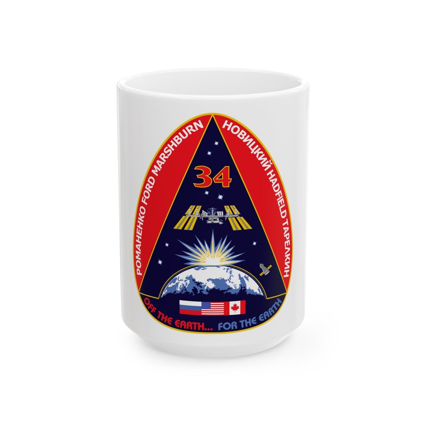 ISS Expedition 34 (NASA) White Coffee Mug-15oz-The Sticker Space