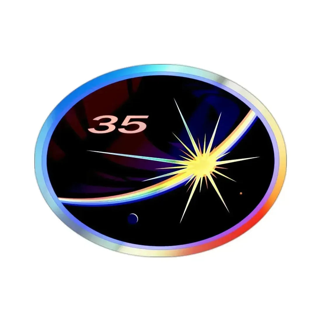 ISS Expedition 35 (NASA) Holographic STICKER Die-Cut Vinyl Decal 2 Inch Holographic - The Sticker Space