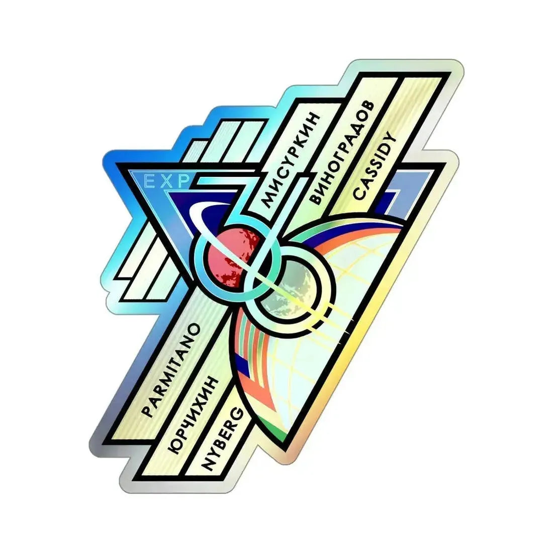 ISS Expedition 36 (NASA) Holographic STICKER Die-Cut Vinyl Decal 4 Inch Holographic - The Sticker Space