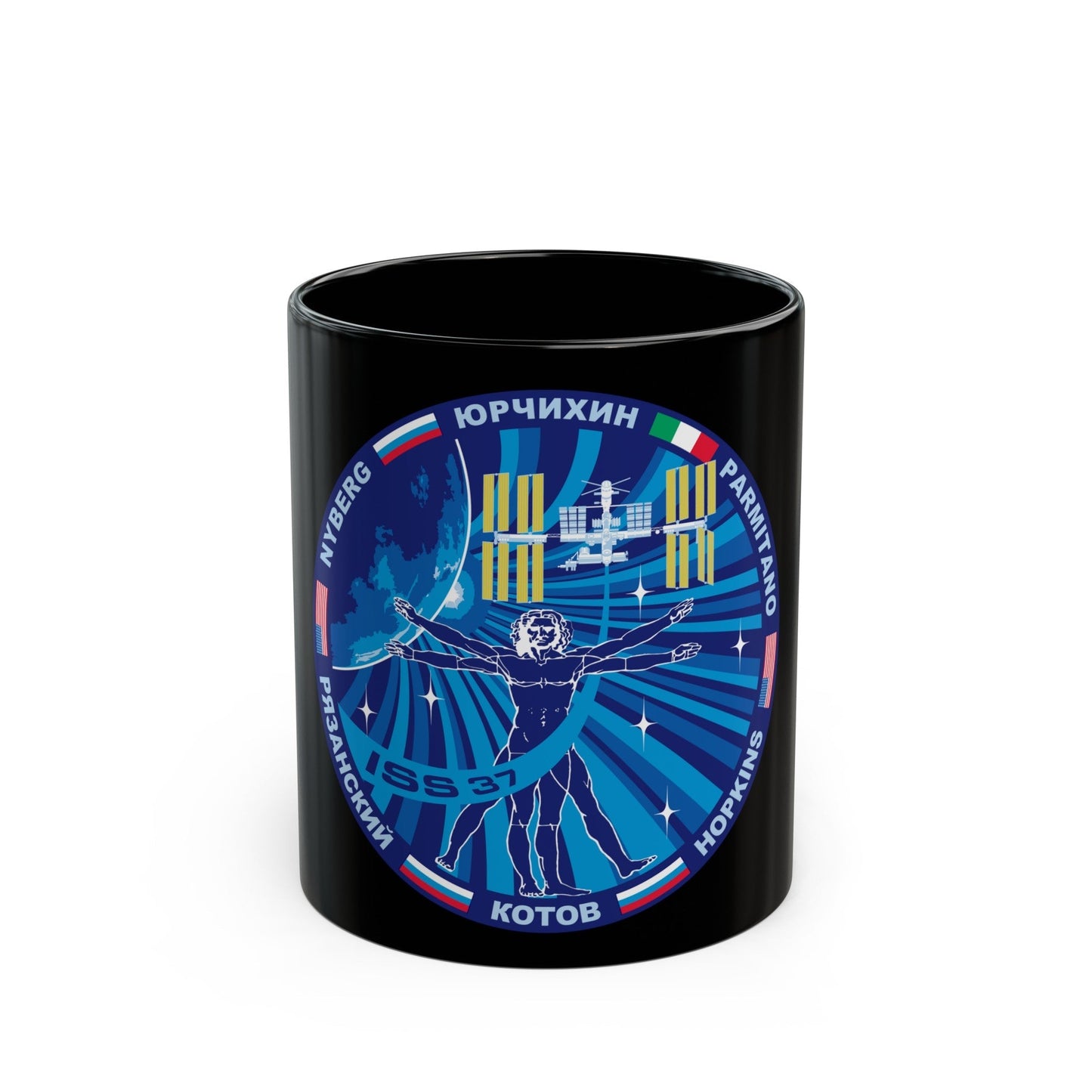 ISS Expedition 37 (NASA) Black Coffee Mug-11oz-The Sticker Space