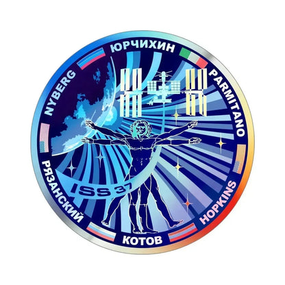 ISS Expedition 37 (NASA) Holographic STICKER Die-Cut Vinyl Decal 4 Inch Holographic - The Sticker Space