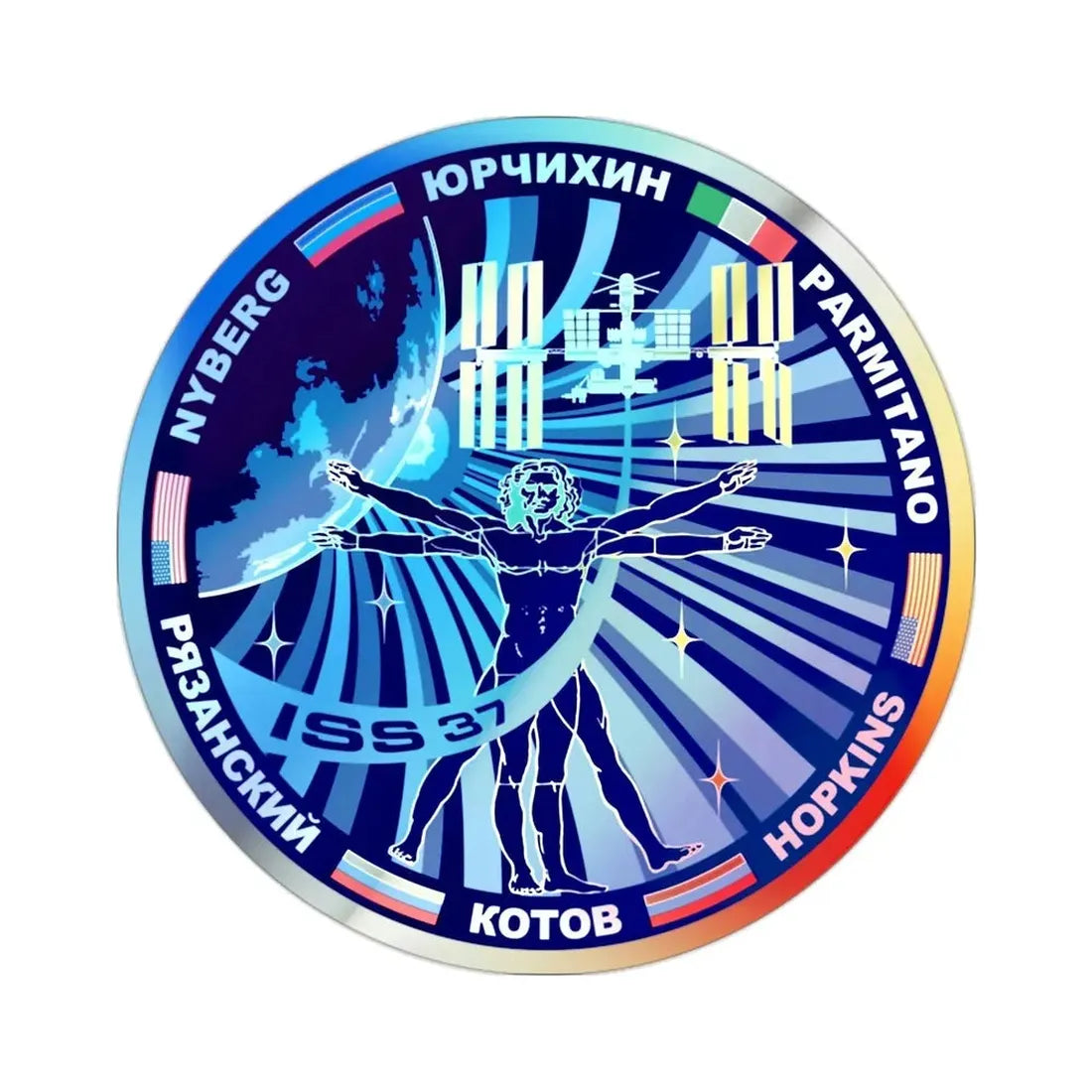 ISS Expedition 37 (NASA) Holographic STICKER Die-Cut Vinyl Decal - The Sticker Space