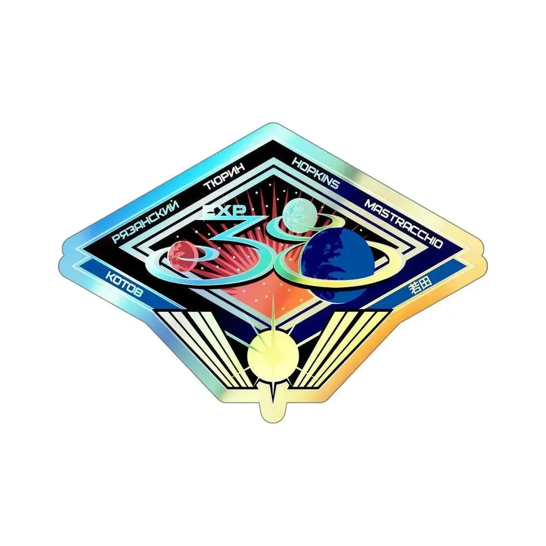 ISS Expedition 38 (NASA) Holographic STICKER Die-Cut Vinyl Decal 5 Inch Holographic - The Sticker Space