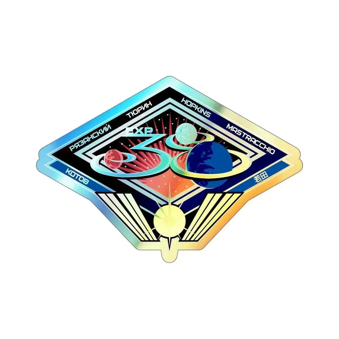 ISS Expedition 38 (NASA) Holographic STICKER Die-Cut Vinyl Decal 5 Inch Holographic - The Sticker Space