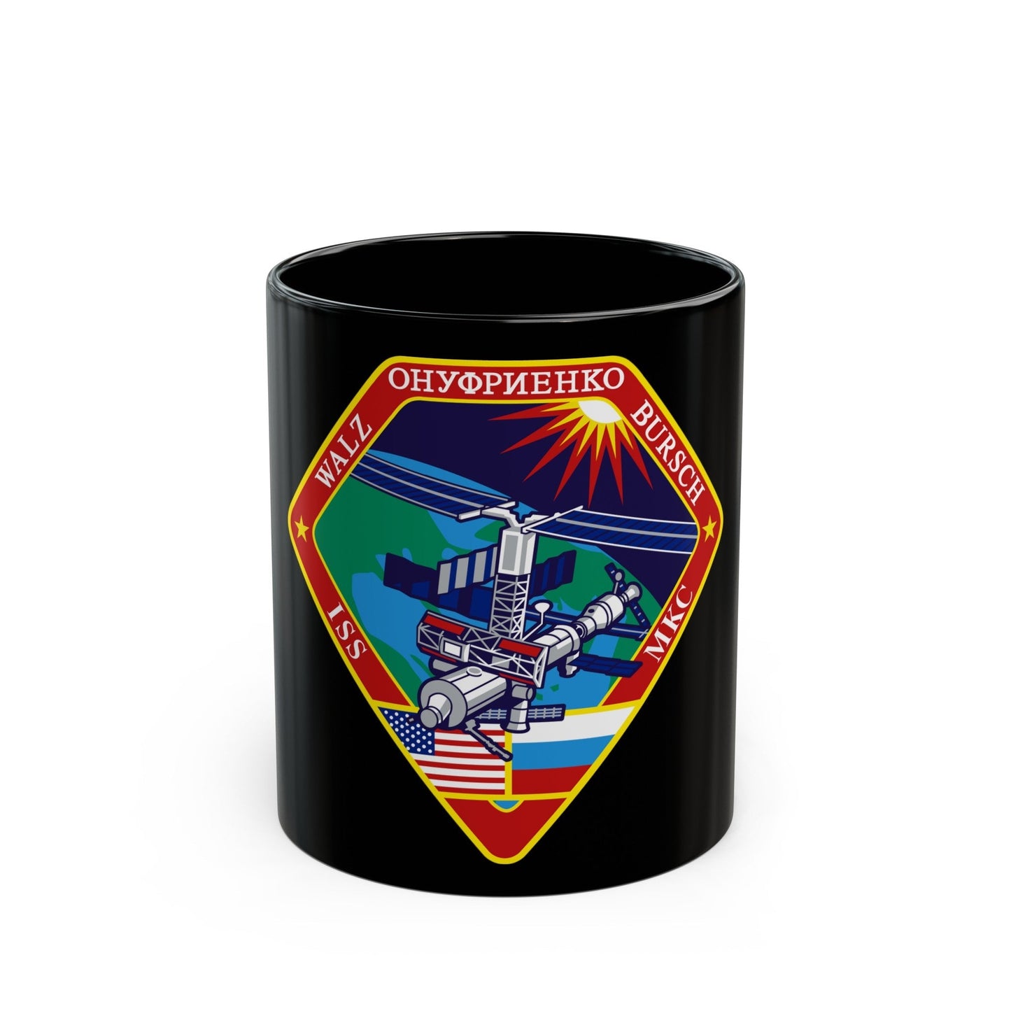 ISS Expedition 4 (NASA) Black Coffee Mug-11oz-The Sticker Space