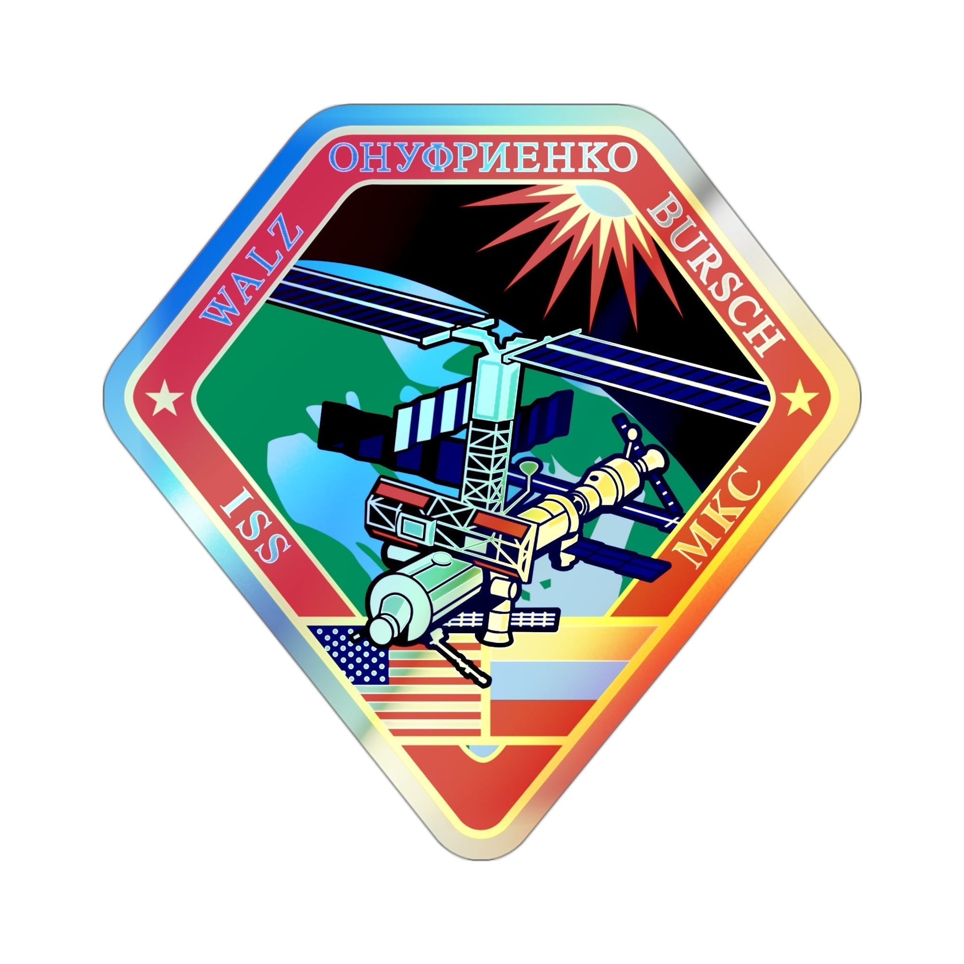 ISS Expedition 4 (NASA) Holographic STICKER Die-Cut Vinyl Decal-3 Inch-The Sticker Space