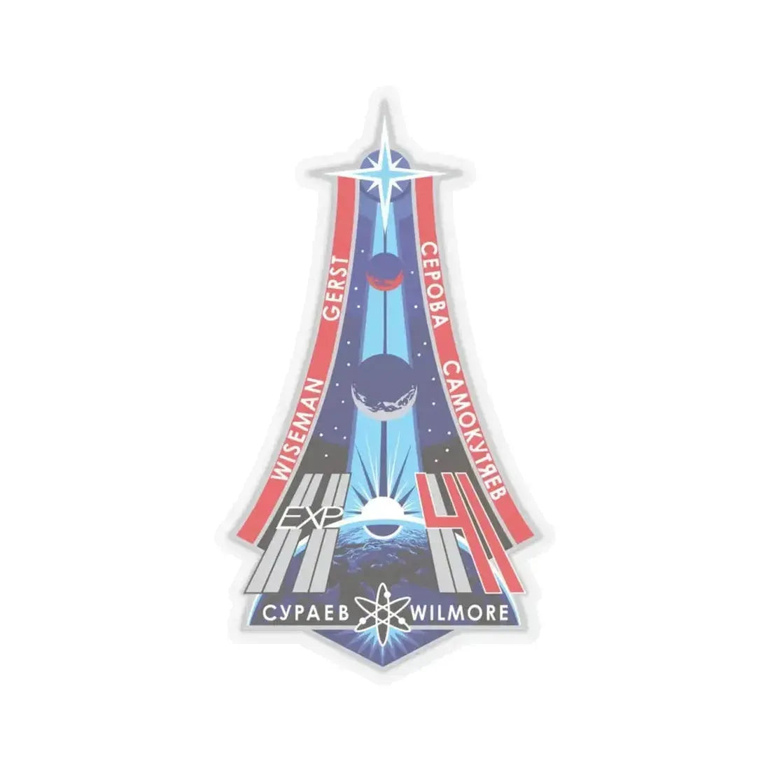 ISS Expedition 41 (NASA) STICKER Vinyl Kiss-Cut Decal 4 Inch Transparent - The Sticker Space