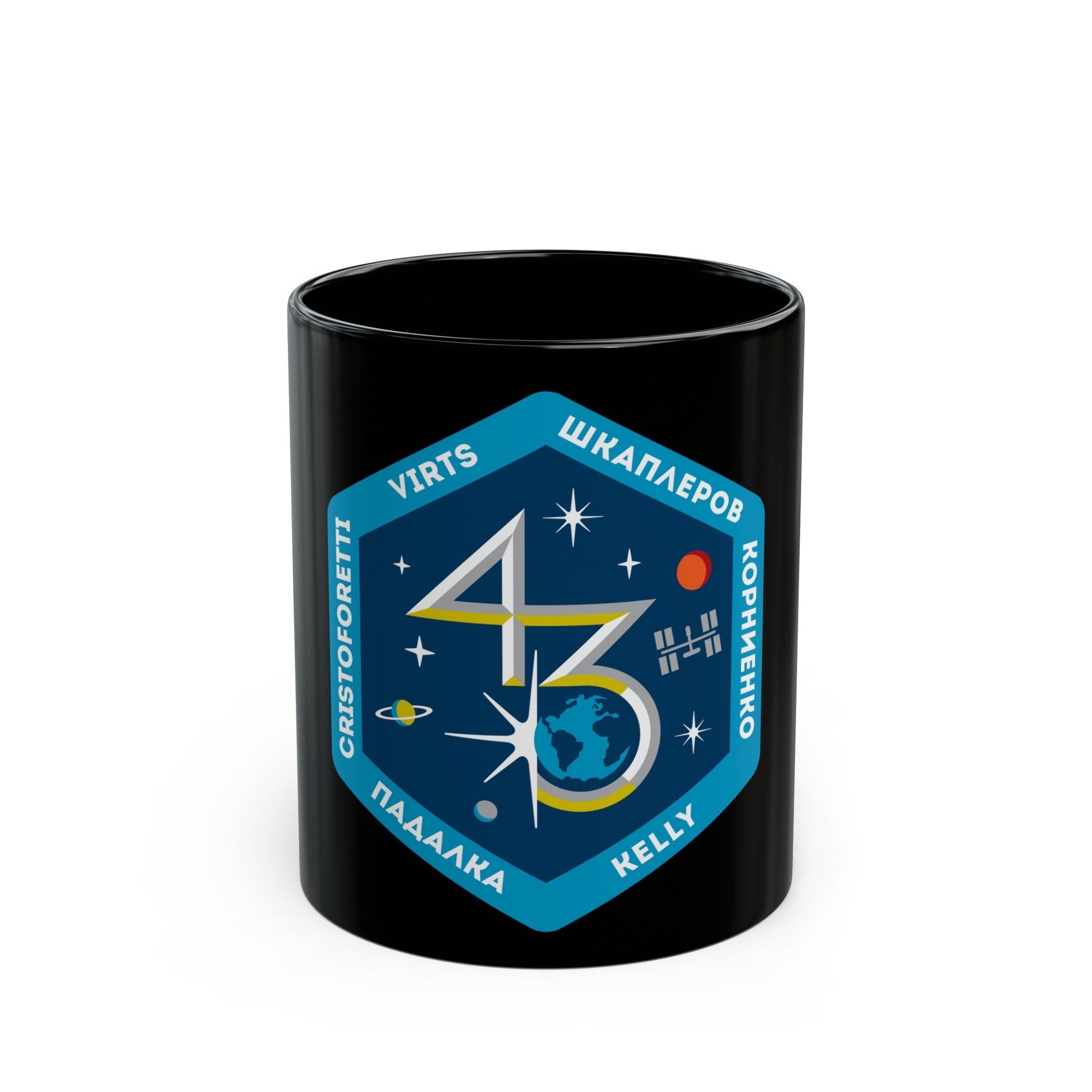 ISS Expedition 43 (NASA) Black Coffee Mug-11oz-The Sticker Space