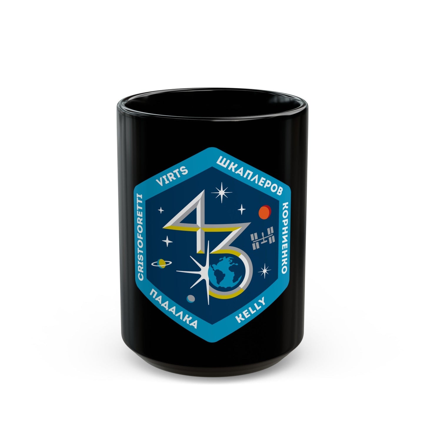 ISS Expedition 43 (NASA) Black Coffee Mug-15oz-The Sticker Space