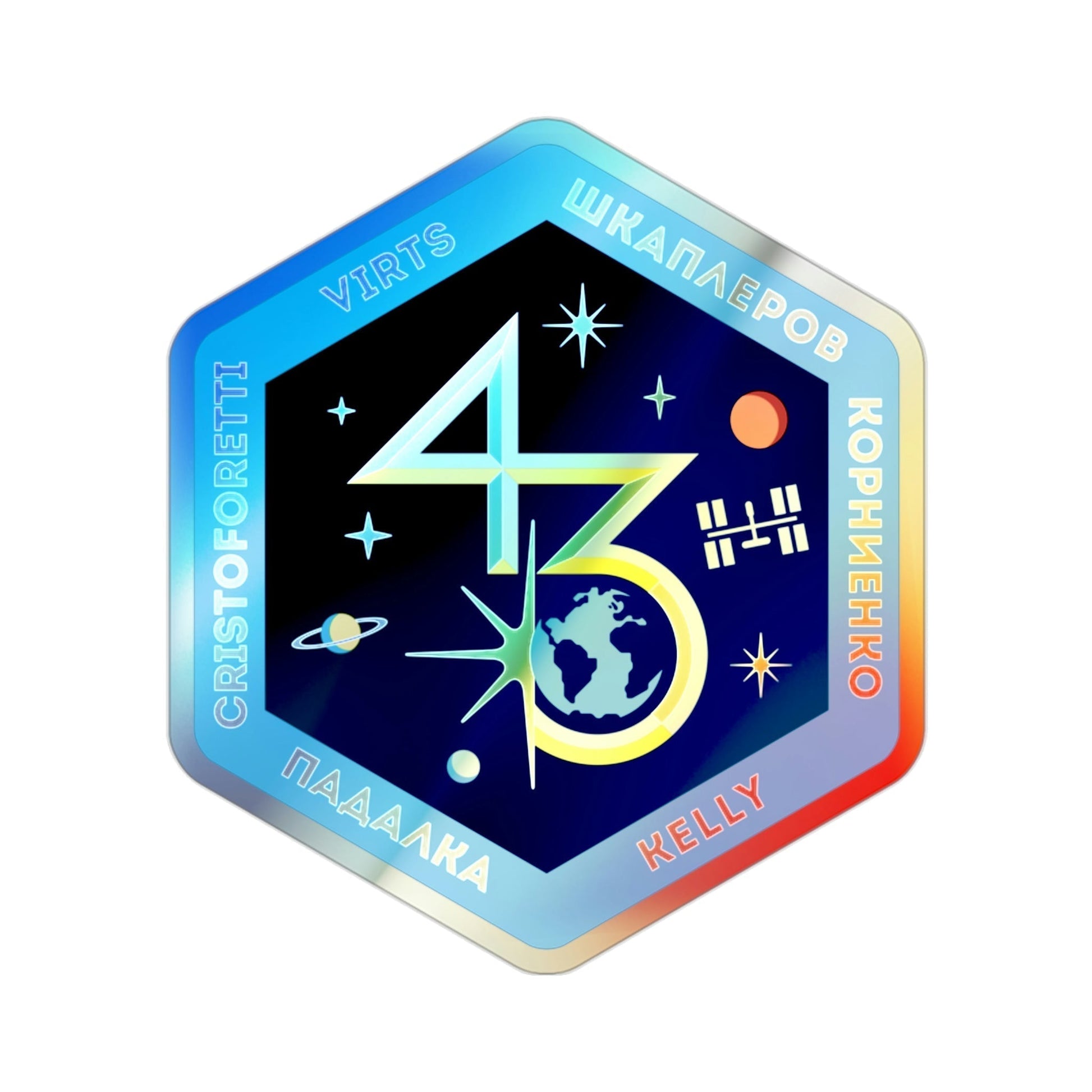 ISS Expedition 43 (NASA) Holographic STICKER Die-Cut Vinyl Decal-2 Inch-The Sticker Space