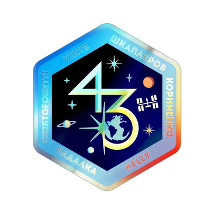 ISS Expedition 43 (NASA) Holographic STICKER Die-Cut Vinyl Decal 3 Inch Holographic - The Sticker Space