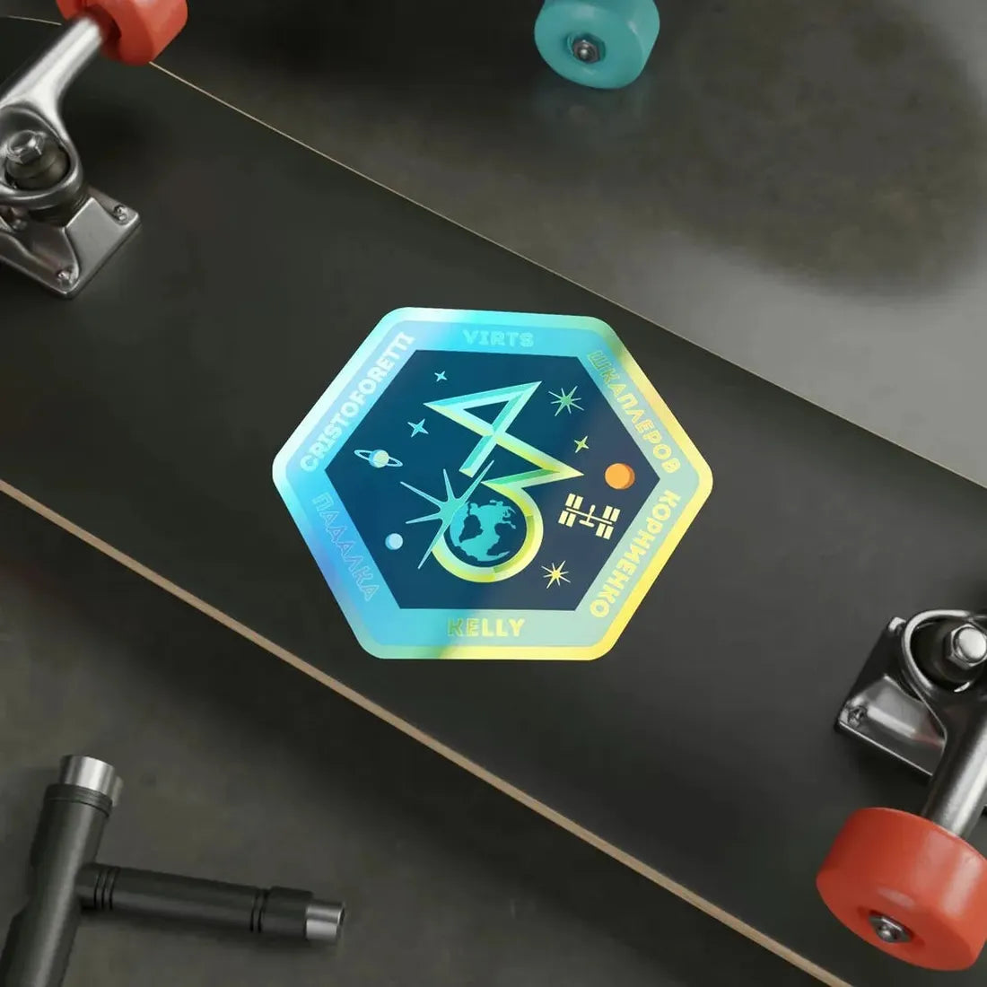 ISS Expedition 43 (NASA) Holographic STICKER Die-Cut Vinyl Decal - The Sticker Space