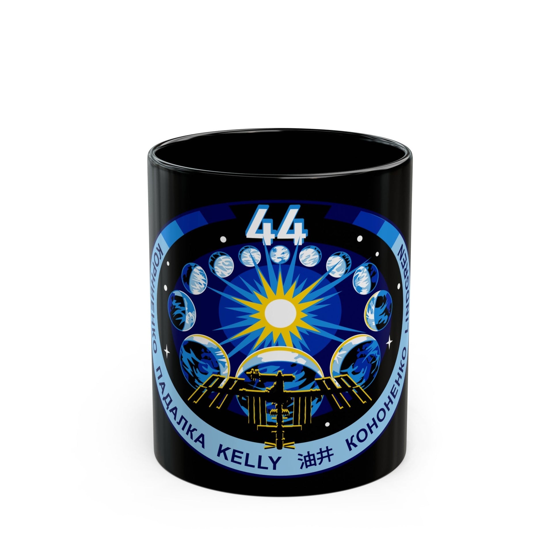 ISS Expedition 44 (NASA) Black Coffee Mug-11oz-The Sticker Space