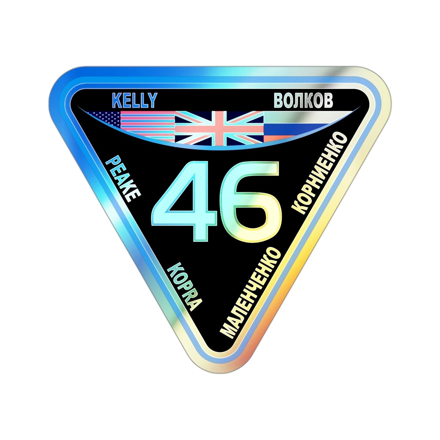 ISS Expedition 46 (NASA) Holographic STICKER Die-Cut Vinyl Decal-3 Inch-The Sticker Space