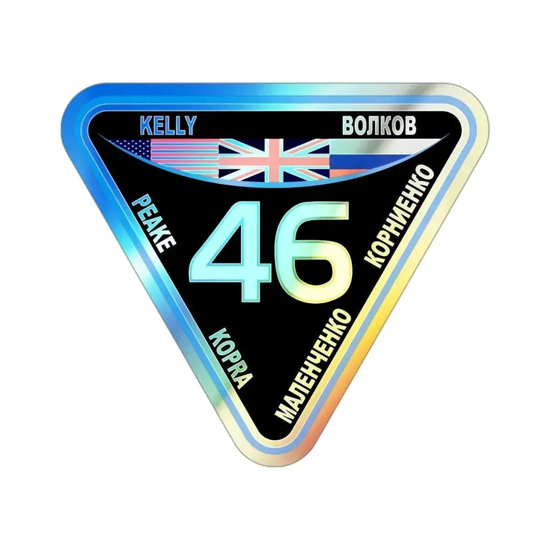 ISS Expedition 46 (NASA) Holographic STICKER Die-Cut Vinyl Decal 3 Inch Holographic - The Sticker Space