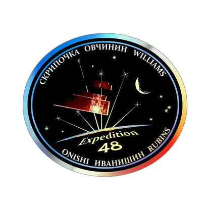 ISS Expedition 48 (NASA) Holographic STICKER Die-Cut Vinyl Decal 5 Inch Holographic - The Sticker Space