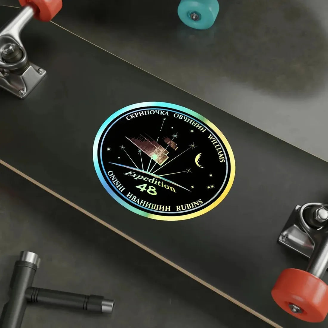 ISS Expedition 48 (NASA) Holographic STICKER Die-Cut Vinyl Decal - The Sticker Space