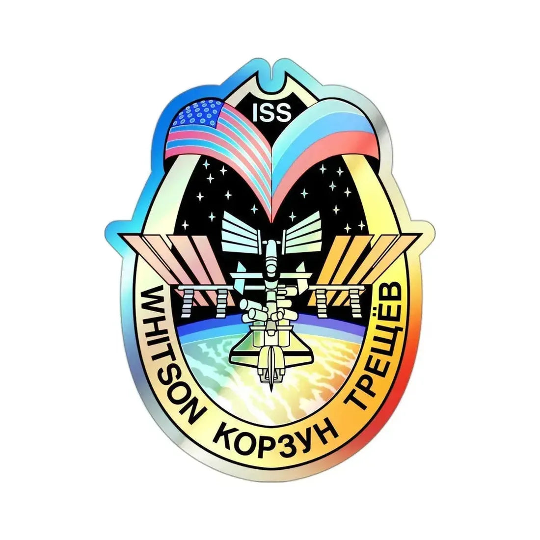 ISS Expedition 5 (NASA) Holographic STICKER Die-Cut Vinyl Decal 3 Inch Holographic - The Sticker Space