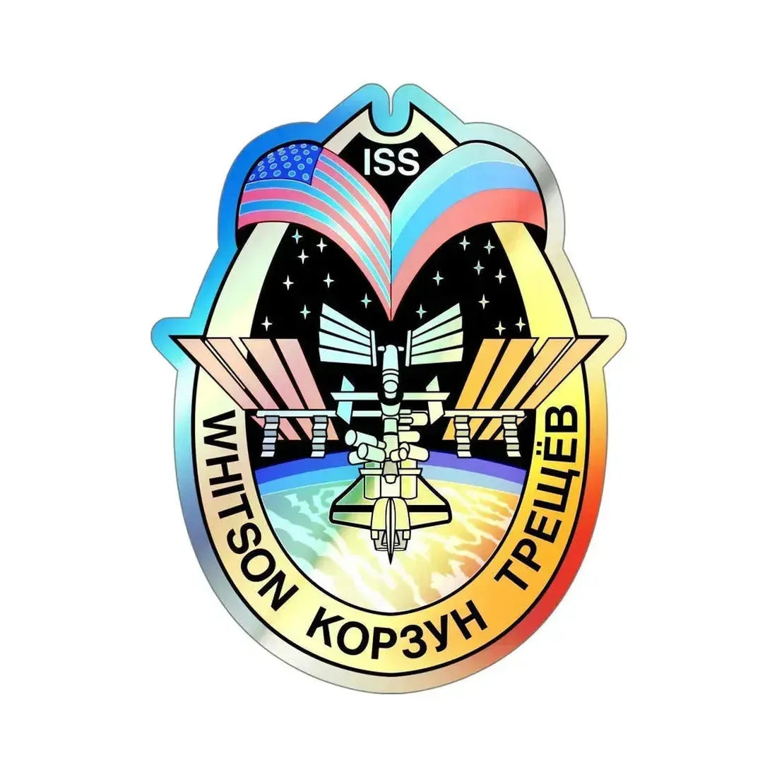 ISS Expedition 5 (NASA) Holographic STICKER Die-Cut Vinyl Decal 5 Inch Holographic - The Sticker Space