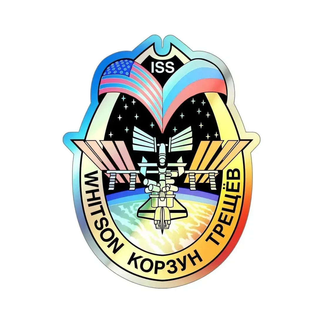 ISS Expedition 5 (NASA) Holographic STICKER Die-Cut Vinyl Decal 6 Inch Holographic - The Sticker Space