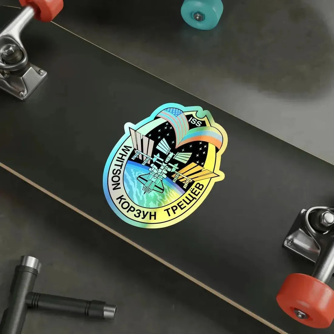 ISS Expedition 5 (NASA) Holographic STICKER Die-Cut Vinyl Decal - The Sticker Space