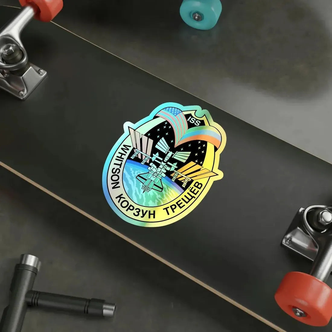 ISS Expedition 5 (NASA) Holographic STICKER Die-Cut Vinyl Decal - The Sticker Space