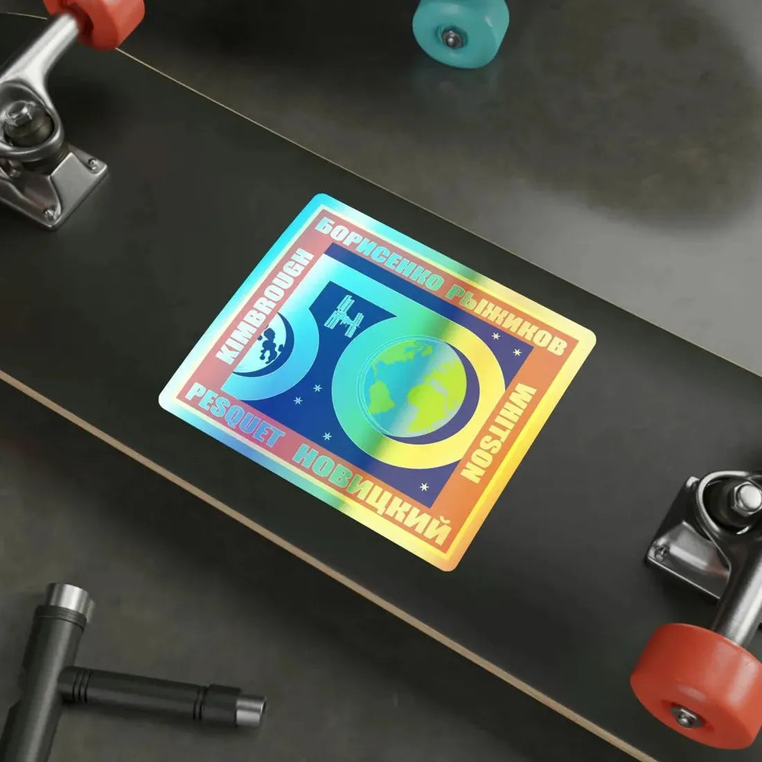 ISS Expedition 50 (NASA) Holographic STICKER Die-Cut Vinyl Decal - The Sticker Space