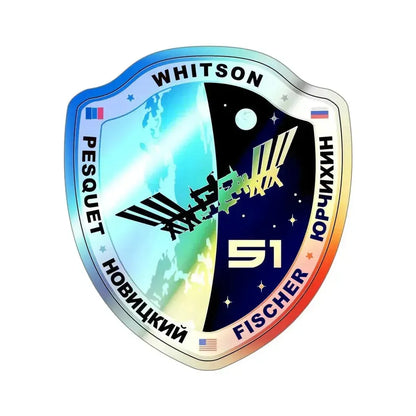 ISS Expedition 51 (NASA) Holographic STICKER Die-Cut Vinyl Decal 5 Inch Holographic - The Sticker Space