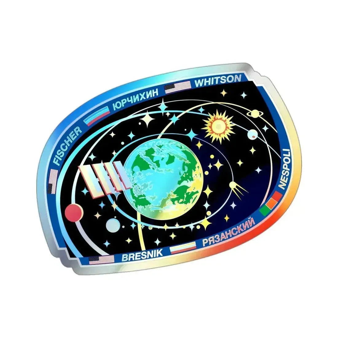 ISS Expedition 52 (NASA) Holographic STICKER Die-Cut Vinyl Decal 3 Inch Holographic - The Sticker Space