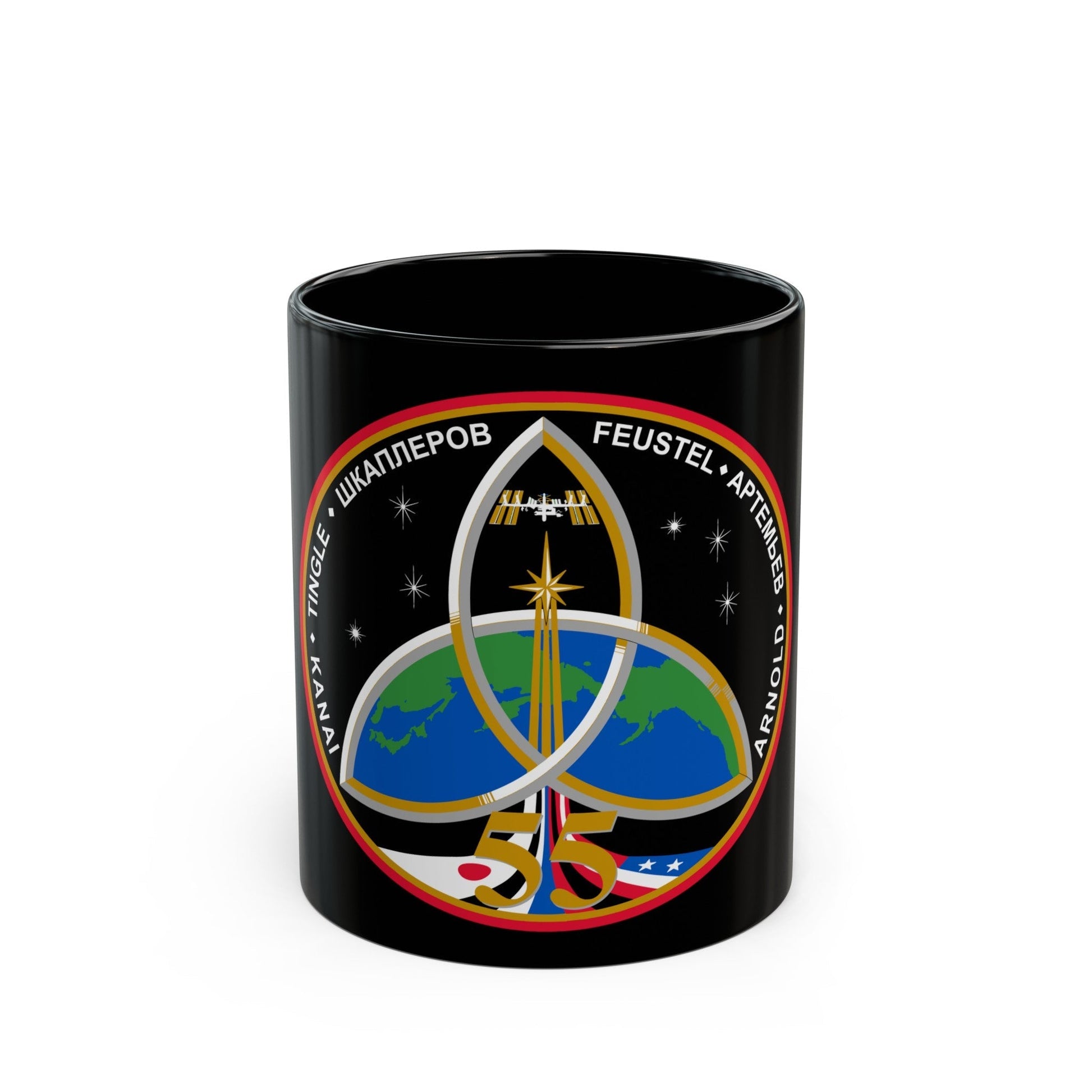 ISS Expedition 55 (NASA) Black Coffee Mug-11oz-The Sticker Space