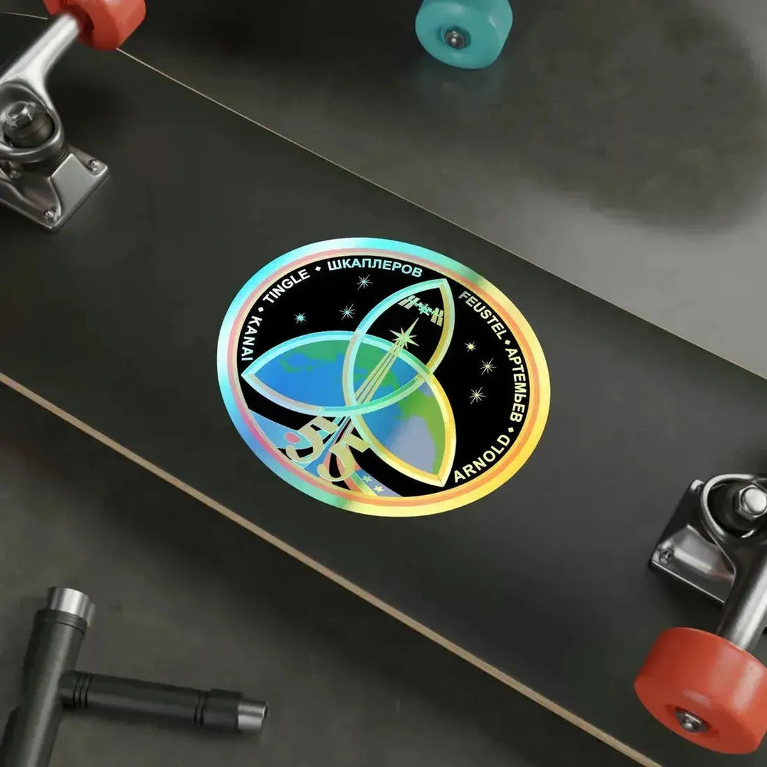 ISS Expedition 55 (NASA) Holographic STICKER Die-Cut Vinyl Decal - The Sticker Space