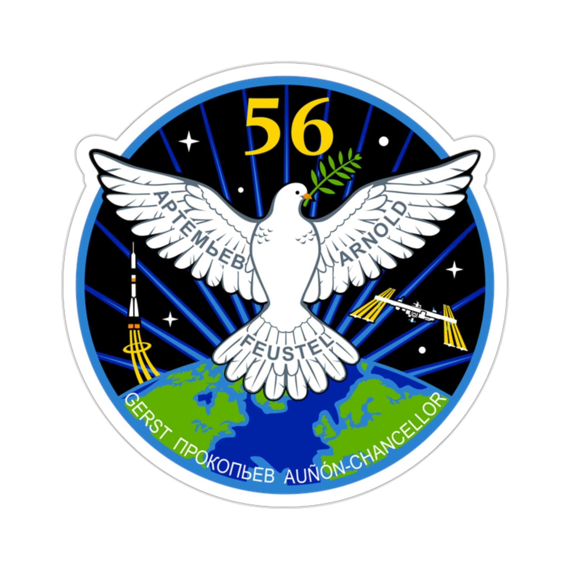 ISS Expedition 56 (NASA) STICKER Vinyl Die-Cut Decal-2 Inch-The Sticker Space