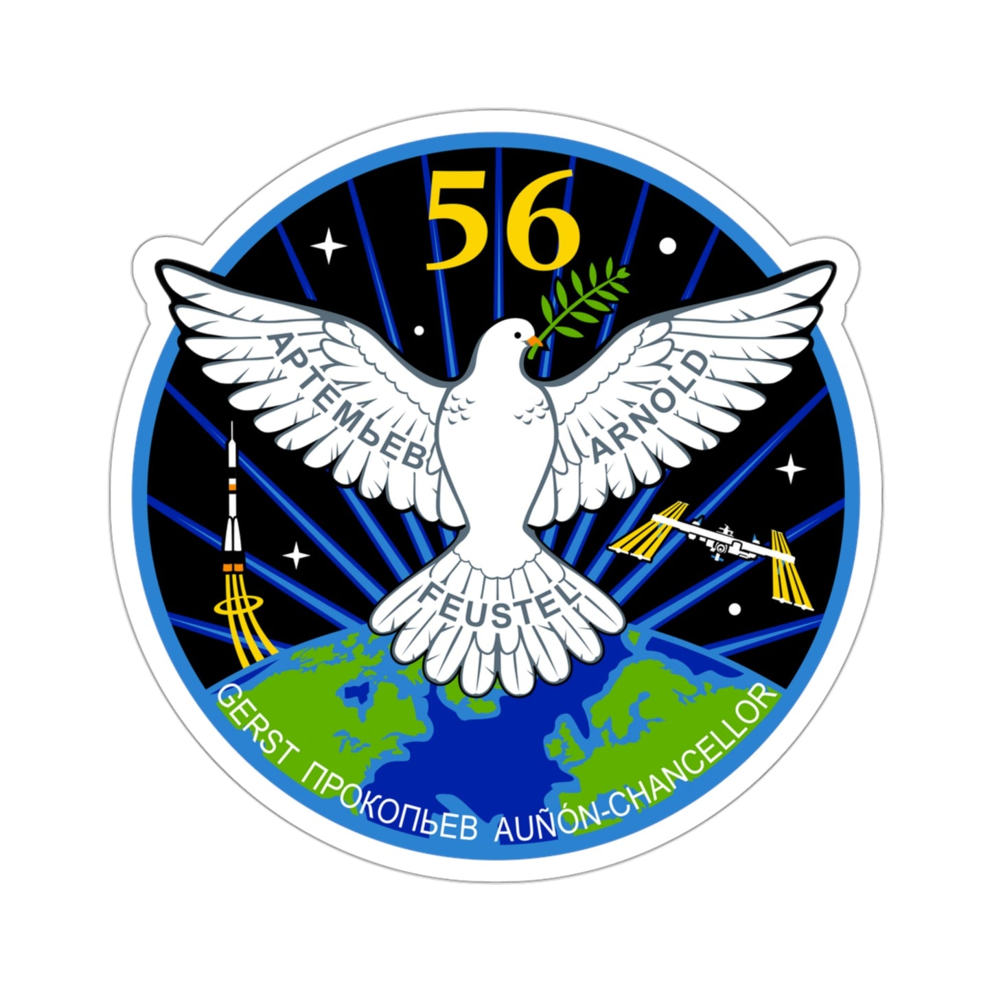 ISS Expedition 56 (NASA) STICKER Vinyl Die-Cut Decal-3 Inch-The Sticker Space