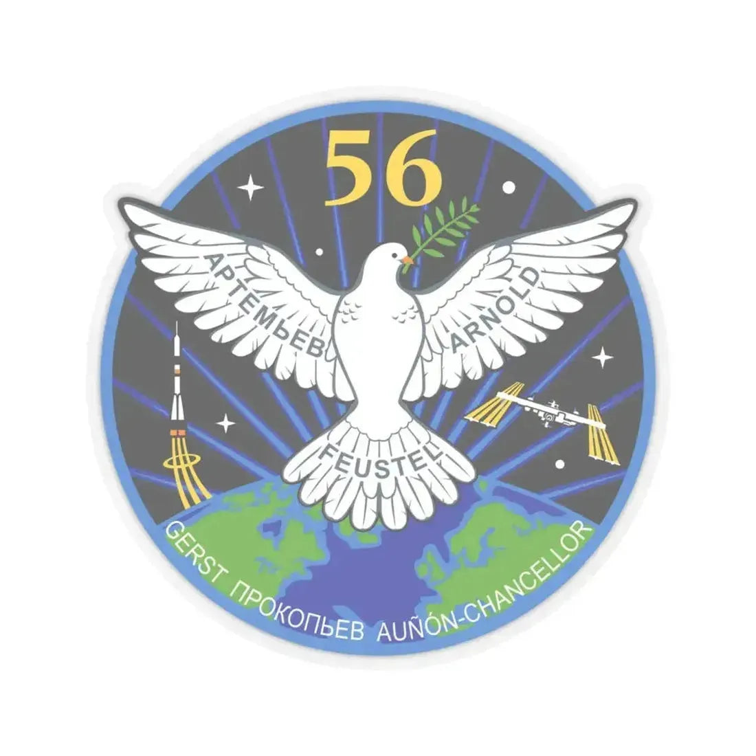 ISS Expedition 56 (NASA) STICKER Vinyl Kiss-Cut Decal 4 Inch Transparent - The Sticker Space