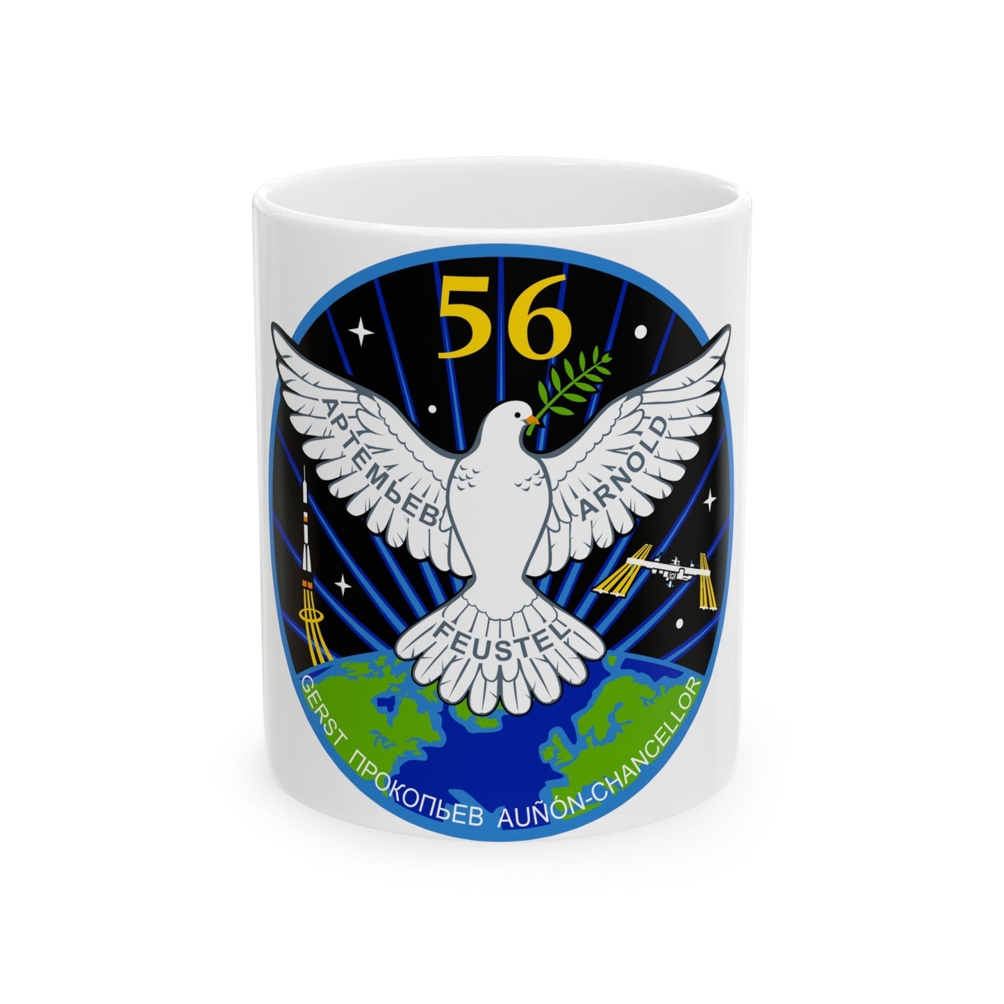 ISS Expedition 56 (NASA) White Coffee Mug-11oz-The Sticker Space