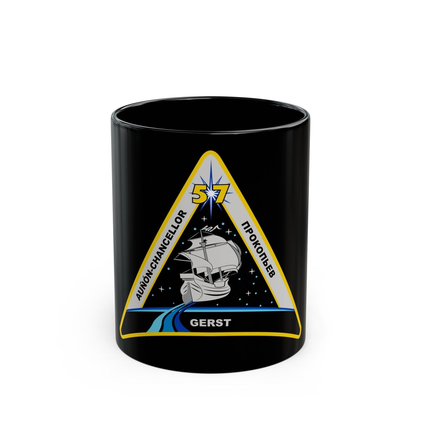 ISS Expedition 57 (NASA) Black Coffee Mug-11oz-The Sticker Space