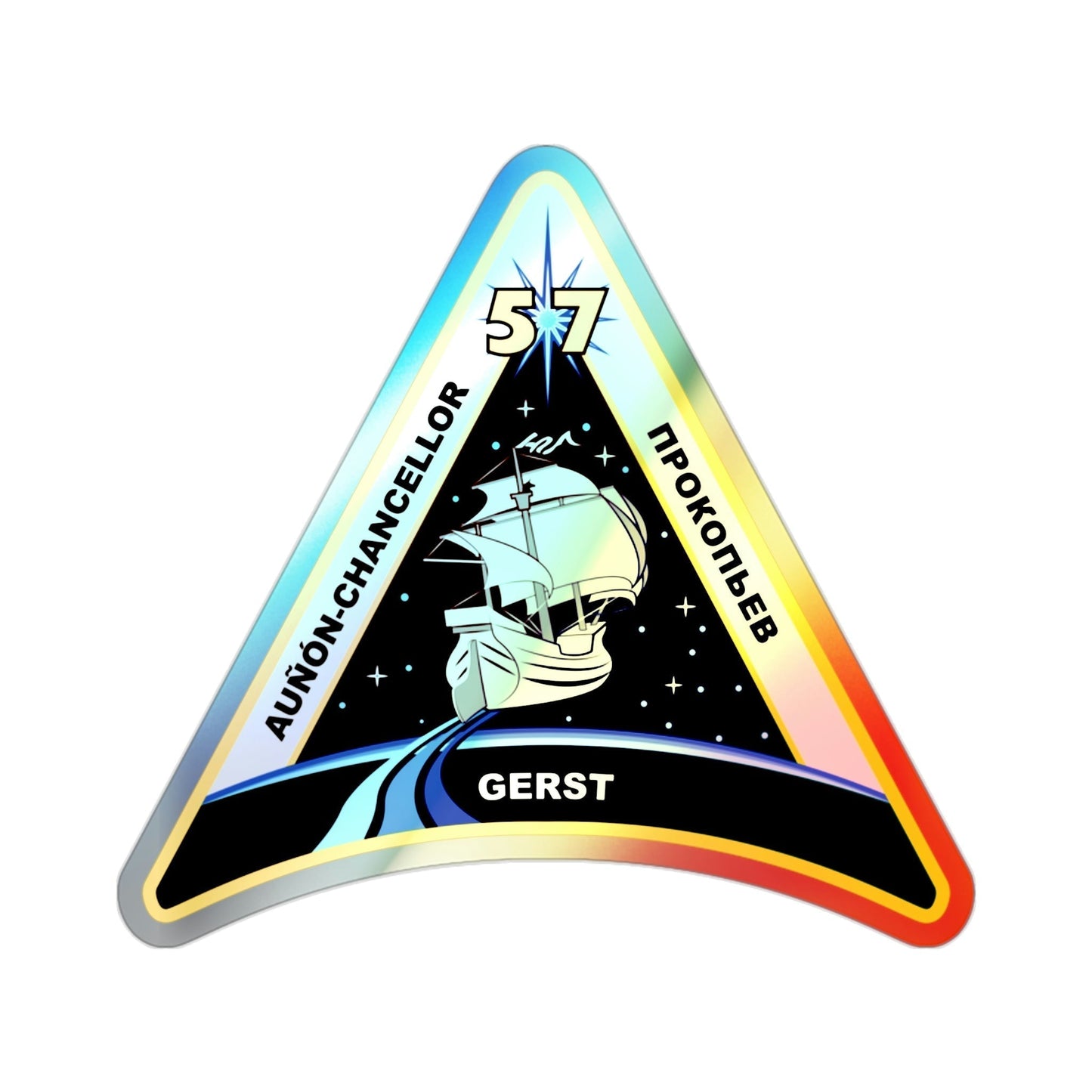 ISS Expedition 57 (NASA) Holographic STICKER Die-Cut Vinyl Decal-2 Inch-The Sticker Space