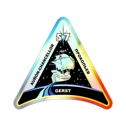 ISS Expedition 57 (NASA) Holographic STICKER Die-Cut Vinyl Decal 2 Inch Holographic - The Sticker Space