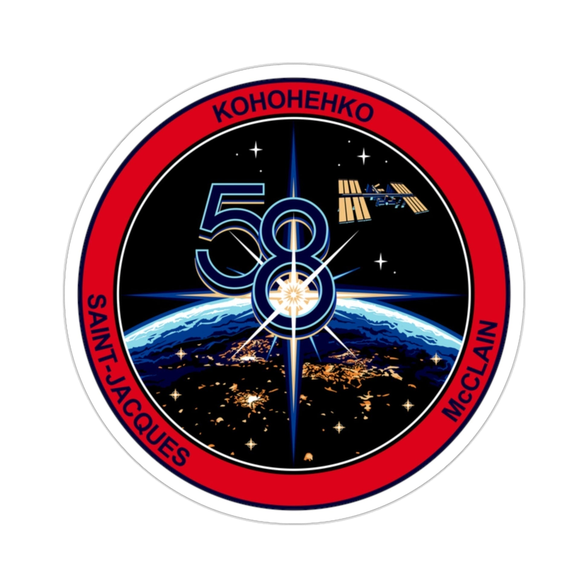 ISS Expedition 58 (NASA) STICKER Vinyl Die-Cut Decal-2 Inch-The Sticker Space